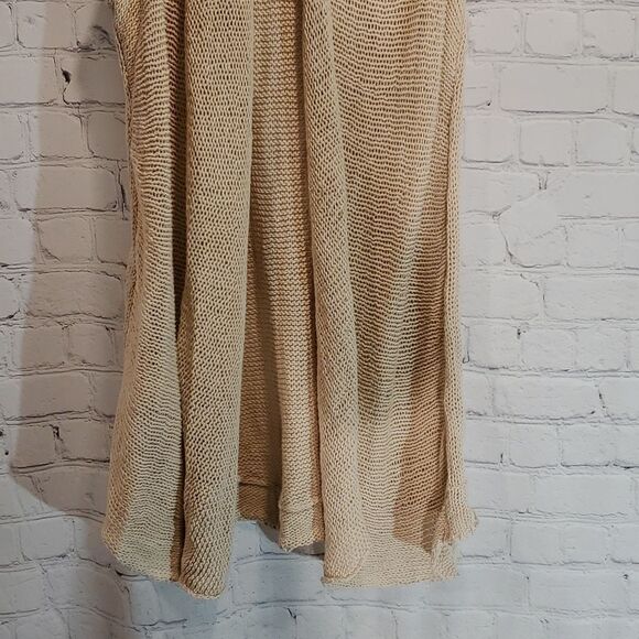 Cabi tan linen blend open front sweater vest size M - Picture 3 of 8